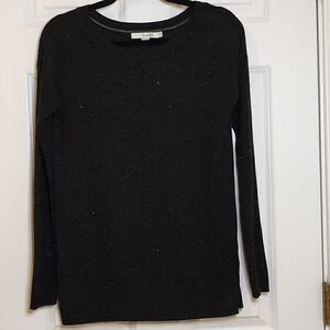 Boden Aurelie Sparkle Long Sleeve Sweater Top Black